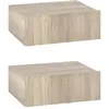 Image de Lot de 2 tables de chevet murales - tiroir coulissant, plateau - bois