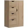Image de Buffet commode moderne 1 placard et 4 tiroirs bois marron