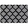 Image de Tapis extérieur style graphique réversible 2 motifs noir blanc