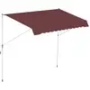 Image de Auvent télescopique sans perçage métal alu polyester bordeaux