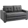 Image de Canapé convertible 2 places design contemporain capitonné tissu gris