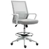 Image de Chaise de bureau réglable maille respirante gris et blanc