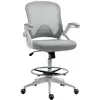 Image de Chaise bureau hauteur réglable maille respirante gris et blanc