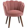 Image de Fauteuil coquillage salon chambre velours rose