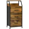 Image de Meuble de rangement colonne design industriel acier noir aspect bois