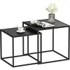Image de Lot de 2 tables basses gigognes carrées design encastrable acier noir