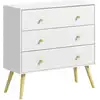 Image de Commode 3 tiroirs design scandinave piètement effilé bois pin blanc