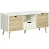 Image de Meuble tv buffet bas avec 2 placards en bois 110x40x50 cm