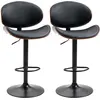 Image de Tabouret de bar hauteur réglable revêtement synthétique noir
