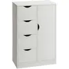 Image de Buffet commode moderne 4 tiroirs bois blanc