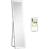 Image de Miroir led sur pied ou mural réglable avec télécommande noir
