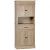 Image de Buffet haut 2 placards 2 portes tiroir niche aspect chêne clair