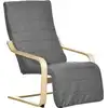 Image de Fauteuil relax repose-pied réglable bois massif gris
