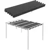 Image de Pergola tonnelle rétractable 4x3 polyester gris foncé