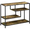 Image de Console design industriel 4 étagères acier noir aspect bois vieilli