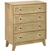 Image de Commode 4 tiroirs bohème chic cannage rotin aspect bois de manguier