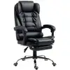 Image de Fauteuil de bureau inclinable réglable repose-pied synthétique noir