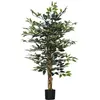 Image de Plante artificielle ficus banian h.1,3 m lichen pot inclus