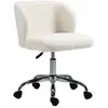 Image de Chaise de bureau design piètement acier chromé effet laine bouclée