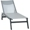 Image de Bain de soleil inclinable aluminium textilène gris