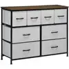 Image de Commode 8 tiroirs - structure acier noir tissu pliant gris