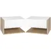 Image de Lot de 2 tables de chevet murales aspect chêne clair blanc