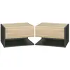 Image de Lot de 2 tables de chevet murales aspect chêne clair noir