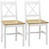 Image de Chaises de salle à manger dossier haut pin chêne et blanc