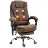 Image de Fauteuil bureau massant chauffant hauteur réglable tissu marron