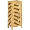 Image de Meuble bas de salle de bain - porte, étagère - bois de bambou verni