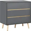 Image de Commode 3 tiroirs design scandinave gris aspect bois clair