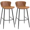 Image de Lot de 2 tabourets de bar design vintage - repose-pied - noir marron