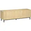 Image de Meuble TV banc TV design Urban Craft - acier noir aspect bois clair