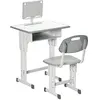 Image de Bureau et chaise pour enfant hauteur r ©glable gris