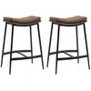 Image de Tabourets de bar style industriel acier marron noir