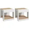 Image de Lot de 2 tables basses guéridons design blanc aspect chêne clair