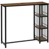 Image de Table de bar 3 étagères style industriel acier noir aspect bois