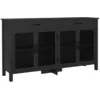 Image de Buffet design industriel - 4 portes, 2 étagères, 2 tiroirs - noir