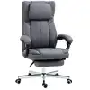 Image de Fauteuil de bureau manager inclinable repose-pied tétière tissu gris