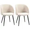 Image de Chaises de salle à manger lot de 2 en tissu beige noir