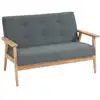 Image de Canapé 2 places style scandinave bois tissu gris