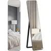 Image de Miroir sur pied et mural rectangulaire verre mdf bois