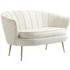 Image de Canapé 2 places design coquillage pieds dorés velours crème