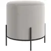 Image de Tabouret rond style contemporain acier noir velours gris clair