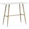 Image de Table de bar rectangulaire scandinave acier aspect bois plateau blanc