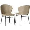 Image de Chaises de salle à manger assise rembourrée tissu acier marron clair