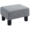 Image de Pouf repose-pied capacité de charge 110 kg tissu de lin gris