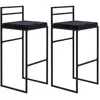 Image de Tabourets de bar hauteur 74 cm structure acier noir