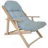 Image de Fauteuil lounge pliable inclinable matelas grand confort bois gris