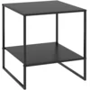 Image de Table basse guéridon bout de canapé 2 niveaux acier noir